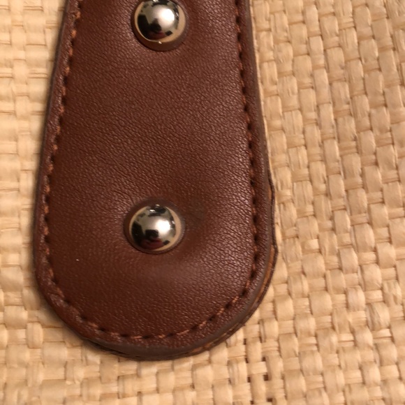 VINTAGE BAG STAW LOOK BROWN FAUX LEATHER TRIM TSC SNAP CLOSURE - #OS012 - Picture 7 of 14